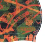 Шапочка для плавания Speedo Digital Printed Cap оливково-зелёная с оранжевым — фото 4