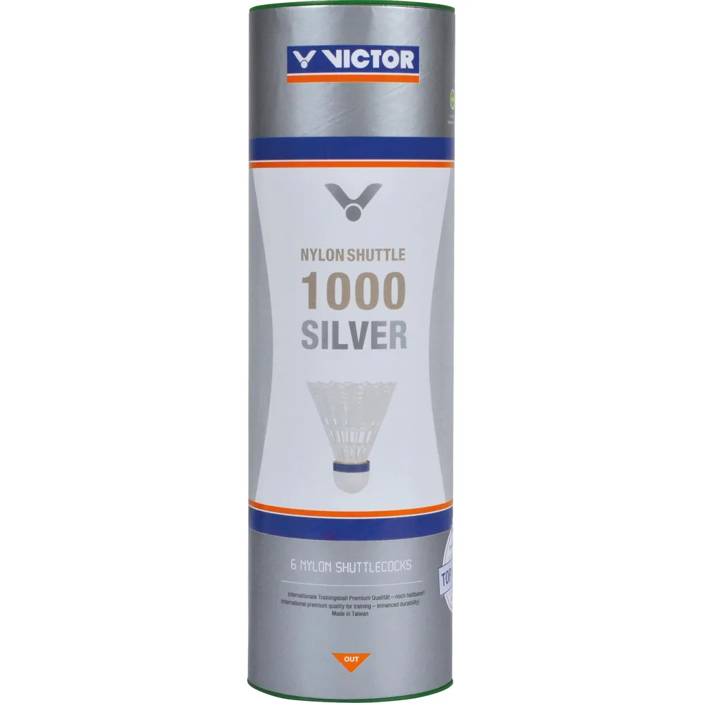 Воланы нейлоновые для бадминтона Victor 1000 быстрые жёлтые, 6 шт
