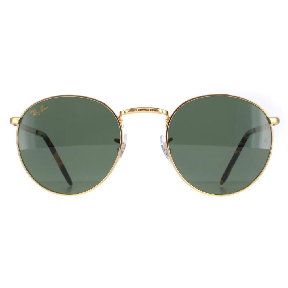 Солнцезащитные очки Ray-Ban New Round золотисто-зелёные