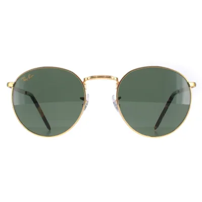 Солнцезащитные очки Ray-Ban New Round золотисто-зелёные
