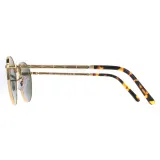 Солнцезащитные очки Ray-Ban New Round золотисто-зелёные — фото 3