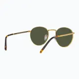 Солнцезащитные очки Ray-Ban New Round золотисто-зелёные — фото 6