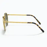 Солнцезащитные очки Ray-Ban New Round золотисто-зелёные — фото 7