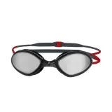 Очки для плавания Zoggs Tiger Titanium серые с красным, дымчатые зеркальные линзы — фото 1