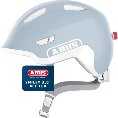 Детский велосипедный шлем ABUS Smiley 3.0 Ace LED синий