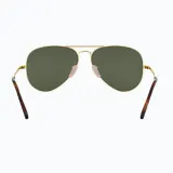 Солнцезащитные очки Ray-Ban Aviator Metal II золотистые с зелёными линзами — фото 5