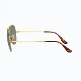 Солнцезащитные очки Ray-Ban Aviator Metal II золотистые с зелёными линзами — фото 7