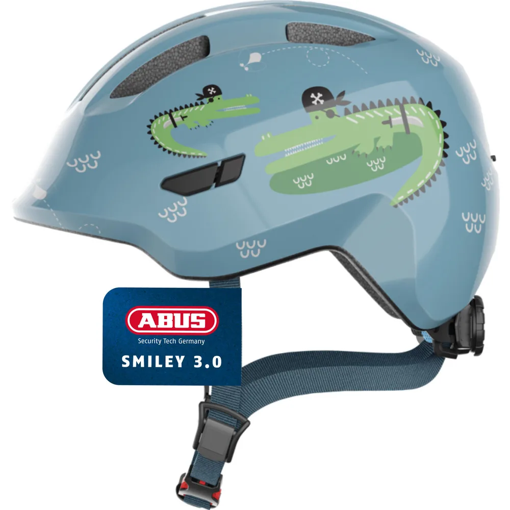 Детский велосипедный шлем ABUS Smiley 3.0 синий croco глянцевый