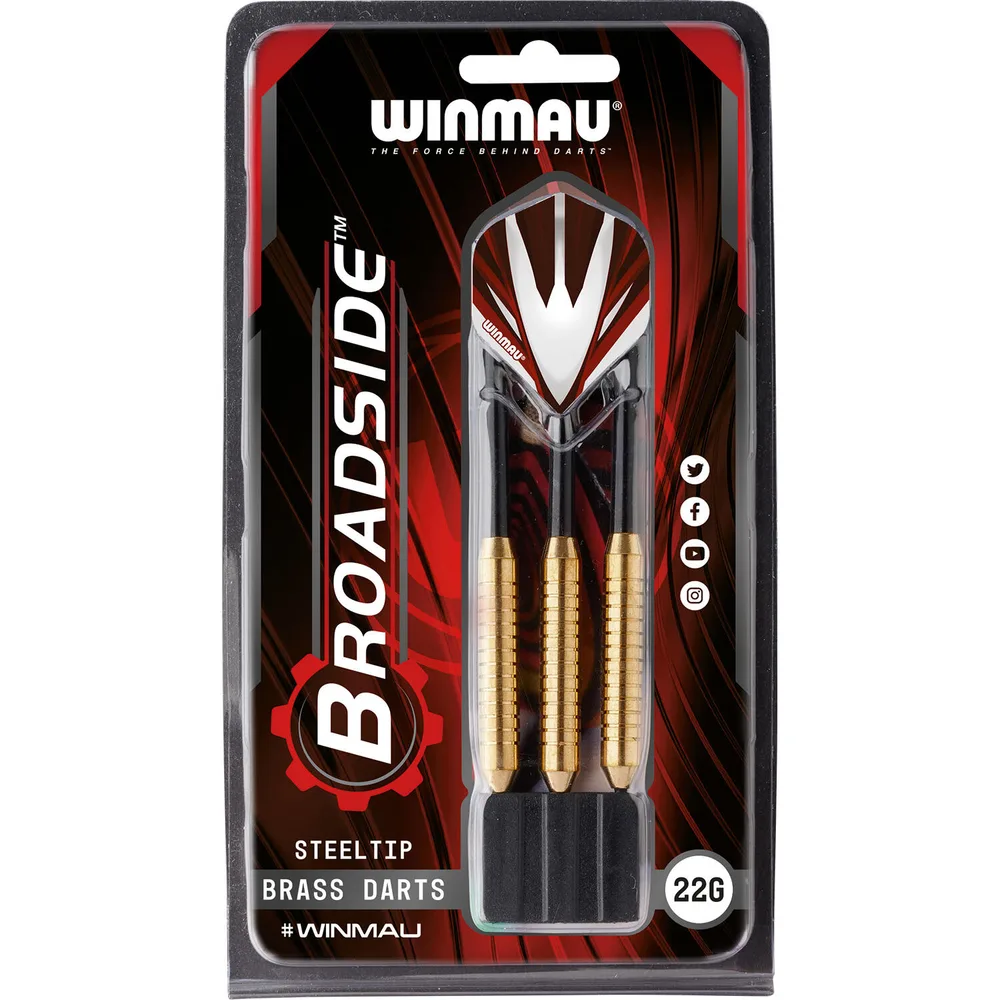 Дротики Winmau Broadside Brass со стальными наконечниками, 22 г, набор 3 шт