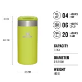 Туристическая кружка Stanley AeroLight Transit Mug 0.35 л желтая электрик — фото 2