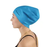 Indigo Sports Шапочка для плавания INDIGO XL силиконовая для длинных волос, Uniwersalny dziecko, Серый — фото 1