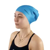 Indigo Sports Шапочка для плавания INDIGO XL силиконовая для длинных волос, Uniwersalny dziecko, Серый — фото 4