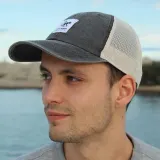 Кепка трейсер Surf Monkey сетка/хлопок, один размер (чёрная) — фото 3