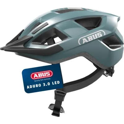Велосипедный шлем Abus Aduro 3.0 LED ледниковый синий