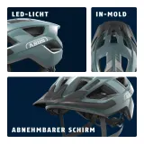 Велосипедный шлем Abus Aduro 3.0 LED ледниковый синий — фото 4
