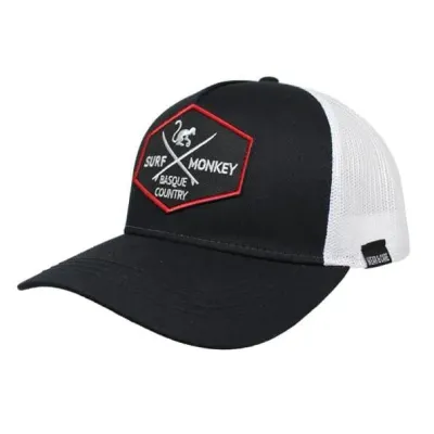 Кепка Trucker Surf Monkey, 5 панелей, переработанные материалы, один размер (черный/белый)