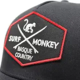 Кепка Trucker Surf Monkey, 5 панелей, переработанные материалы, один размер (черный/белый) — фото 3