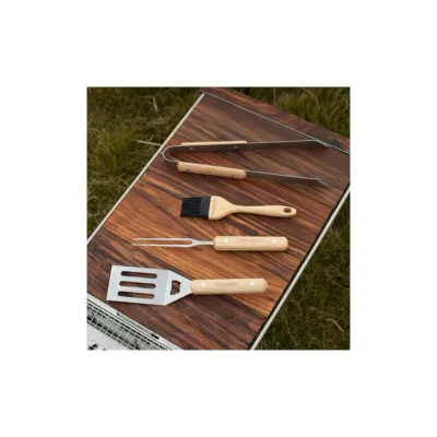 Набор инструментов для барбекю Naturehike - нержавеющая сталь и дерево