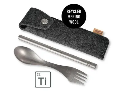 Набор Light My Fire Eco Spork'n Straw Titanium Kit ложка-вилка и трубочка
