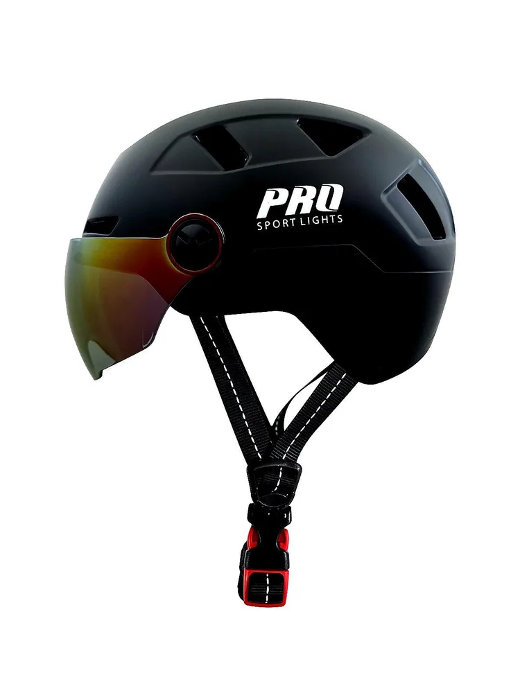 Шлем для скоростного электровелосипеда Pro Sport Lights с двумя визорами и подсветкой