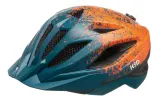 Детский велосипедный шлем KED Street Jr. Pro Arcadia зелёный оранжевый — фото 1