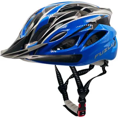 Fuzlu Bikes Шлем велосипедный FUZLU Warrior JBHM01 чёрно-синий глянцевый