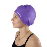Indigo Sports Шапочка для плавания INDIGO XXL силиконовая для длинных волос — фото 3