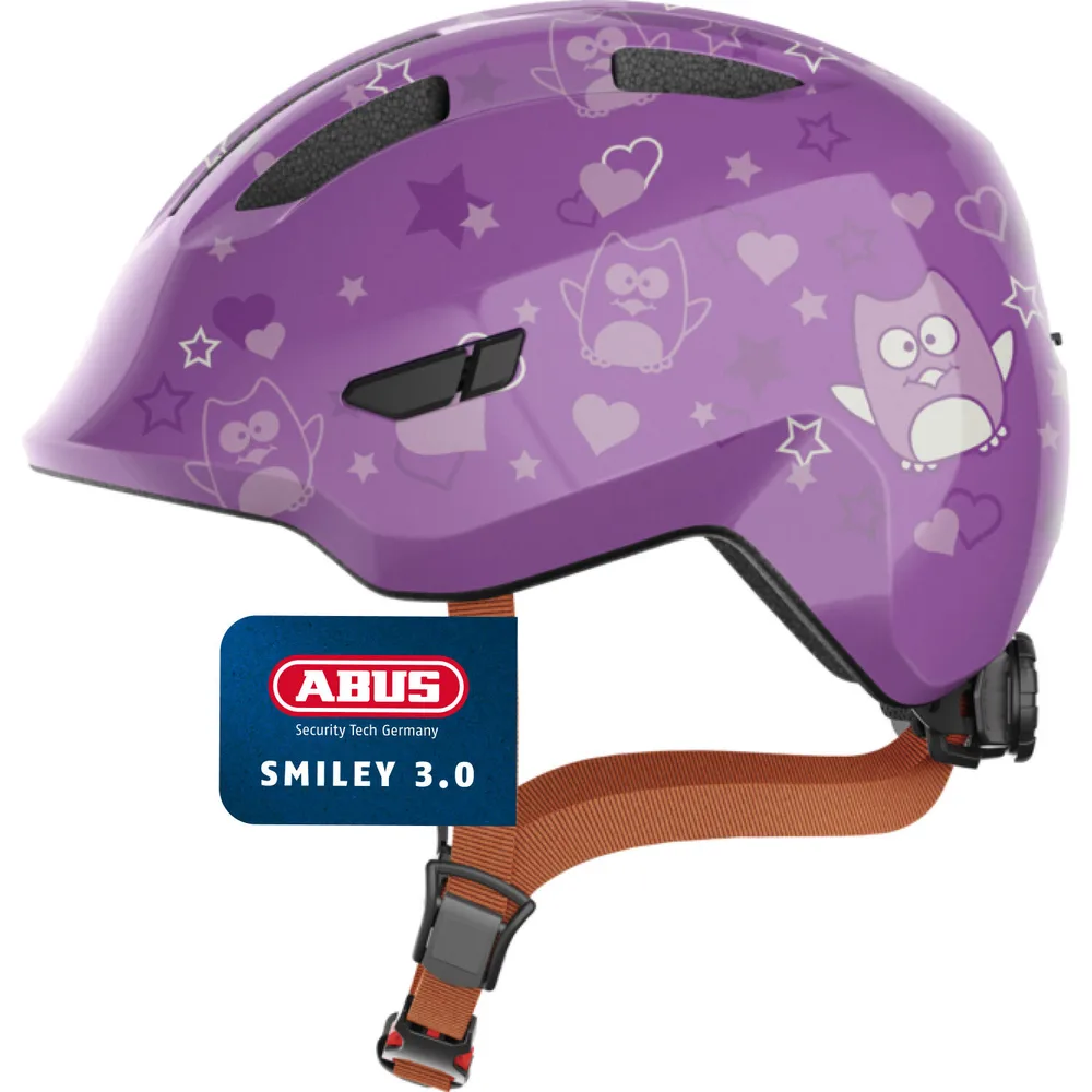 Детский велосипедный шлем Abus Smiley 3.0 с фиолетовой блестящей звездой