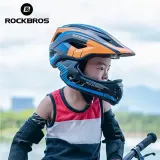 Шлем велосипедный детский Rockbros TT-32SOBL полнолицевой со съёмной защитой подбородка — фото 7