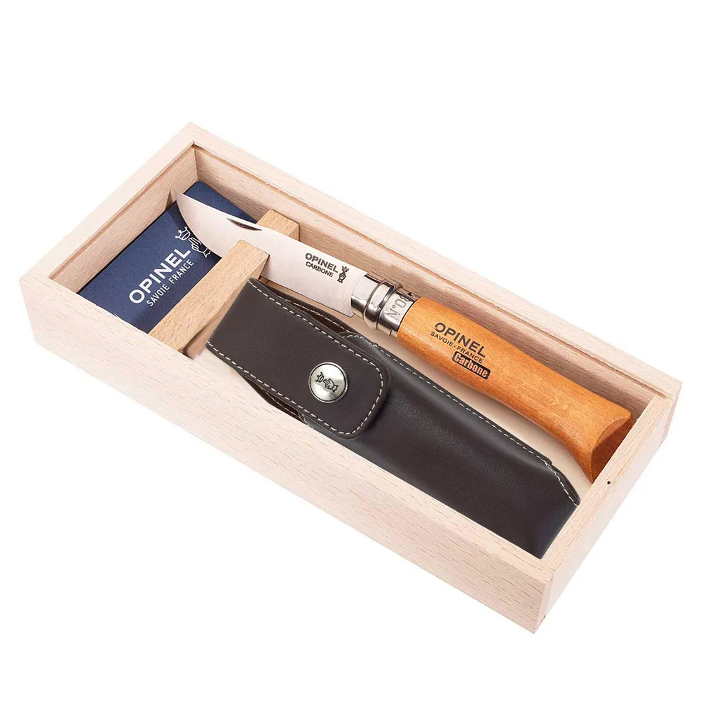 Нож складной туристический Opinel Carbone No.08 с чехлом
