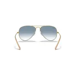 Солнцезащитные очки Ray-Ban Aviator Classic золотистые с голубыми линзами — фото 4
