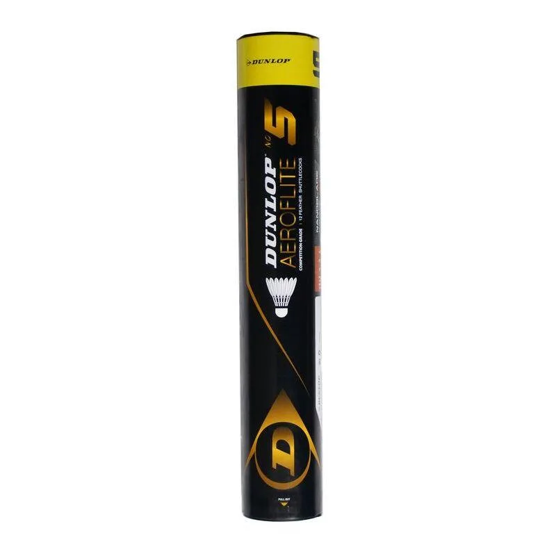 Перьевые воланы для бадминтона Dunlop Aeroflite 5 s77, 12 шт