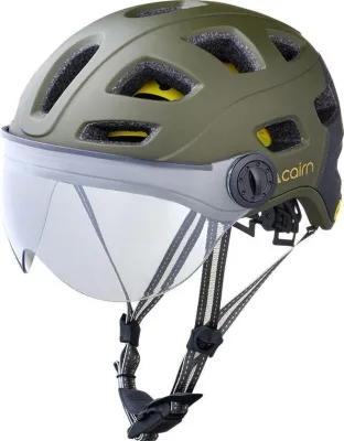 Велошлем Cairn Quartz Mips с визором и фонарём, хаки