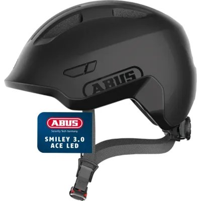 Детский велосипедный шлем Abus Smiley 3.0 Ace LED чёрный