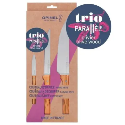 Opinel Набор 3 кухонных ножей Trio Olive