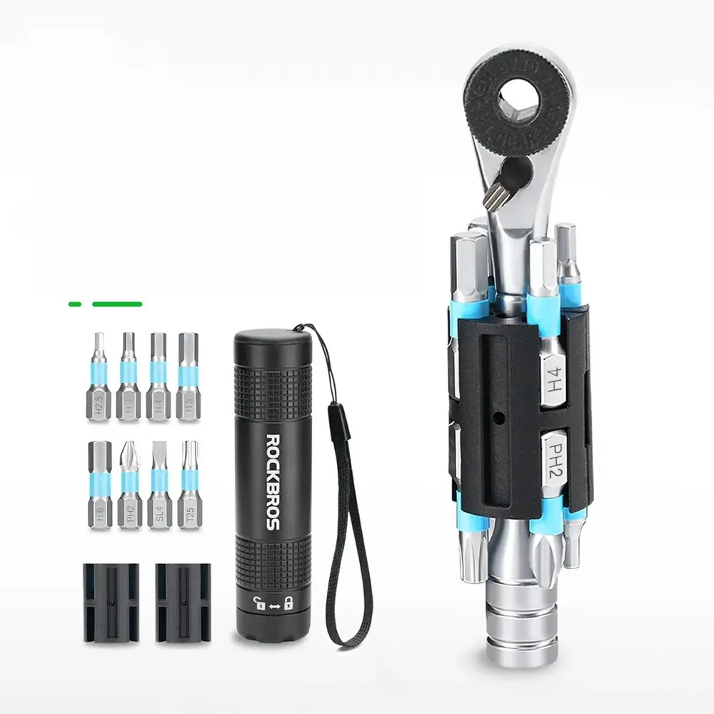 Мультитул велосипедный Rockbros TG-8601 с трещоткой и восемью битами S2