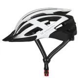 Шлем велосипедный Wozinsky MTB с USB-фонарём, M 54-57 см, бело-чёрный — фото 2