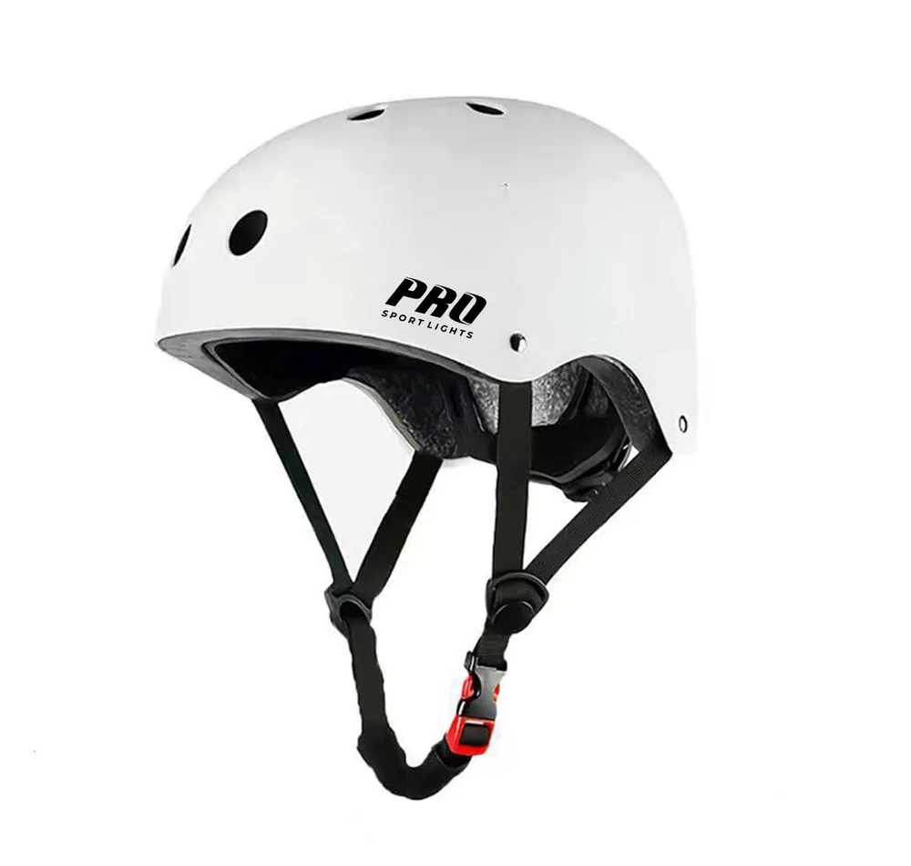 Pro Sport Lights Шлем детский велосипедный и для скейтборда, белый