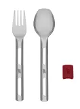 Туристические столовые приборы Esbit Cutlery Set Incl. Silicone Band L, бордовый — фото 2
