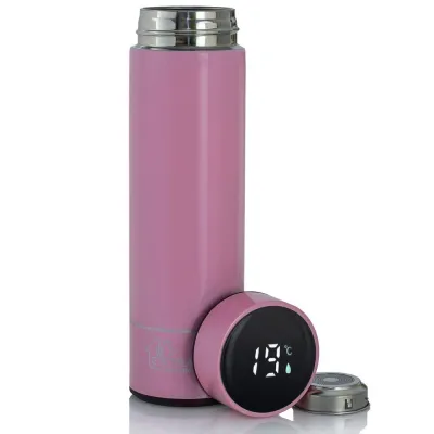 Термокружка с LED-дисплеем Extralink Smart Travel Mug, розовая