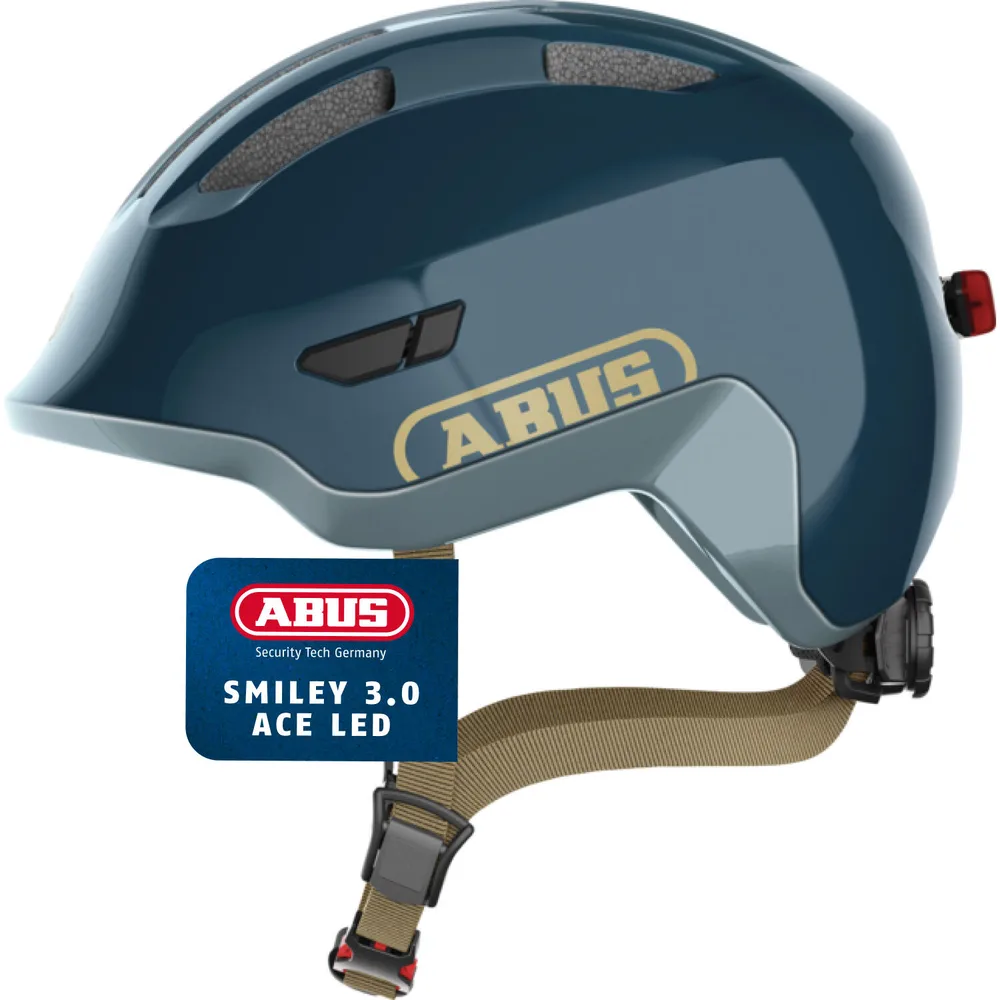 Детский велосипедный шлем ABUS Smiley 3.0 Ace LED синий 50-55 см