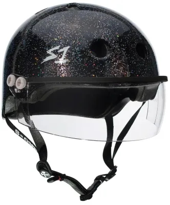 Шлем S-One Lifer Visor чёрный глянцевый с блёстками размер XL