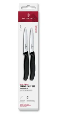 Набор из 2 ножей (гладкий и зубчатый) 10 см Victorinox Swiss Classic