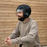 Шлем велосипедный T'nB Visor с прозрачным щитком, размер M, чёрный — фото 3