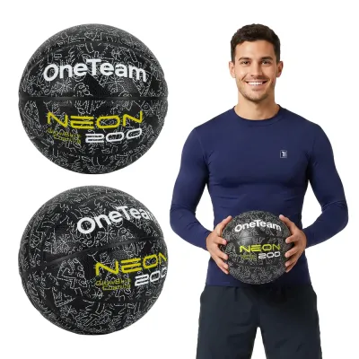 Мяч баскетбольный OneTeam Neon чёрный, размер 7
