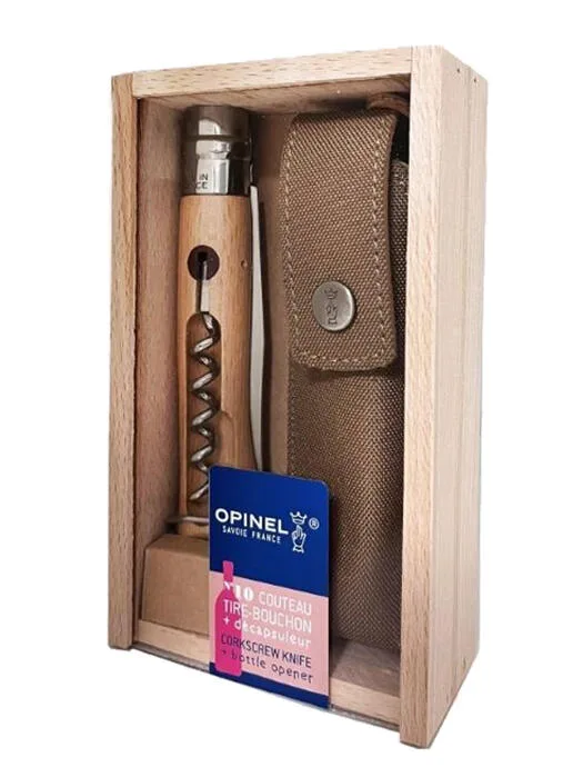 Нож складной Opinel No. 10 со штопором и открывалкой, в чехле