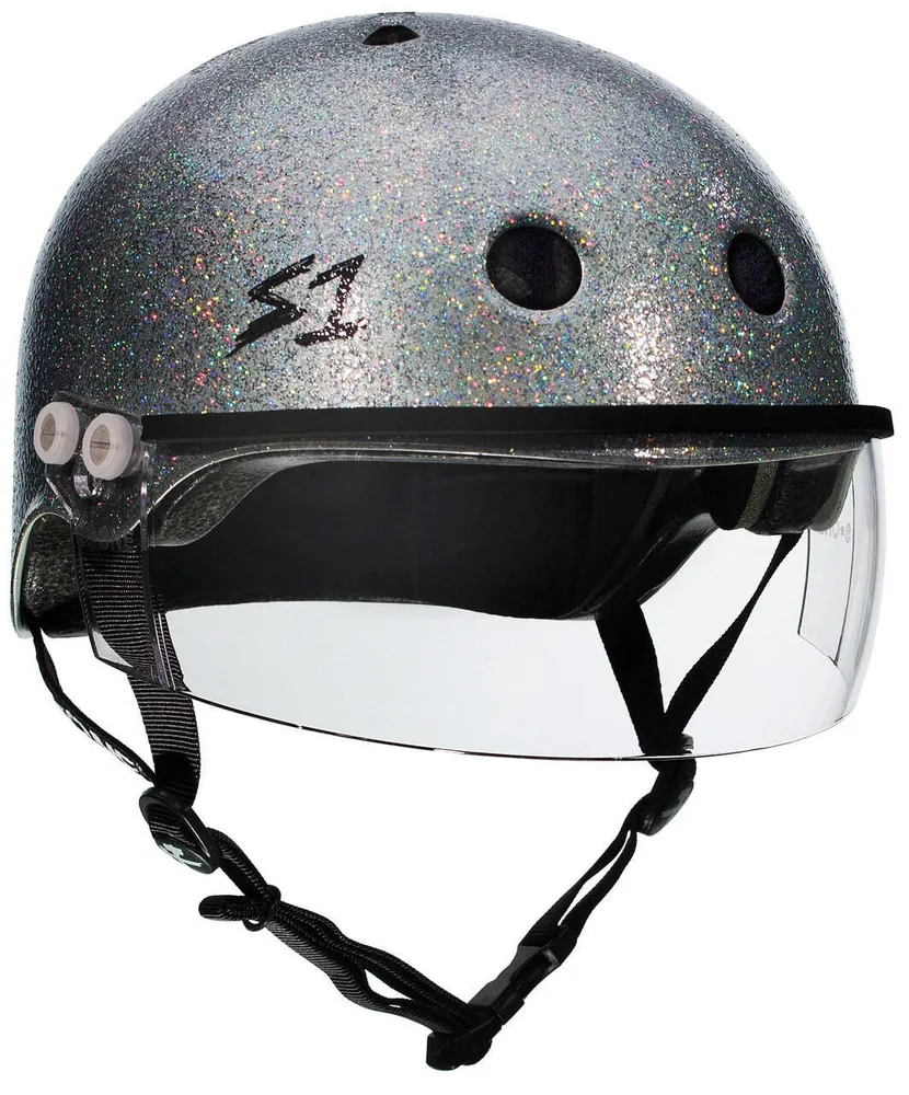 Шлем S-One Lifer Visor Silver Glitter со встроенным козырьком, размер XL