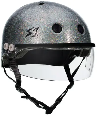 Шлем S-One Lifer Visor Silver Glitter со встроенным козырьком, размер XL