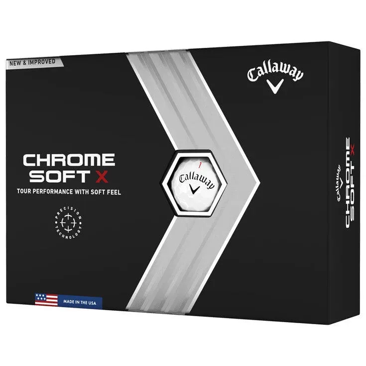 Мячи для гольфа Callaway Chrome Soft X, 12 шт, белые
