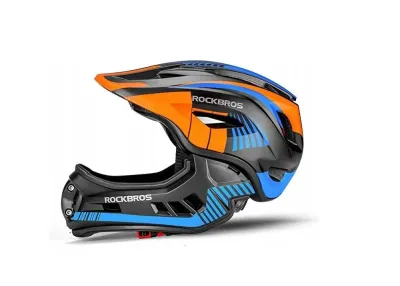 Шлем спортивный детский ROCKBROS TT-32SOBL со съемной защитой подбородка